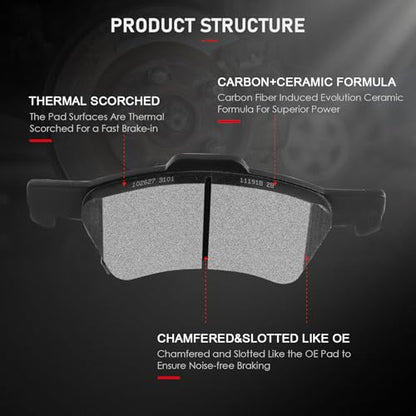 cciyu D857 Ceramic Front Disc Brake Pad Set - size: Front[D857]