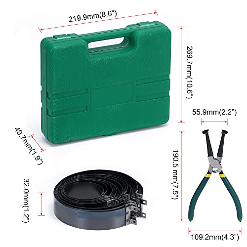Hypertune Automotive Engine Piston Ring Compressor Tool Set For Car Truck Auto Engine Set with Pliers and 14 Bands (62-145mm/2.44-5.71in) Removal Tool Kit Repair Tools Kit