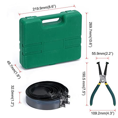 Hypertune Automotive Engine Piston Ring Compressor Tool Set For Car Truck Auto Engine Set with Pliers and 14 Bands (62-145mm/2.44-5.71in) Removal Tool Kit Repair Tools Kit