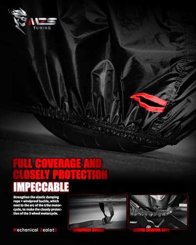 MZS Trike Motorcycle Cover Waterproof Outdoor fits up to 110" 3 Wheeler - size: 110 inch Trike