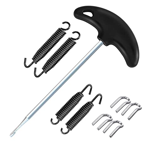 WANLIAN 9 Pcs Motorcycle Exhaust Spring Puller Tool, 67x75MM Exhaust Springs with Swivel Hooks, T-Handle, U-Welded Fastener, Stainless Steel Exhaust Pipe Spring Replacement Kit Installer Tools (Black) - color: Black 9 Pack