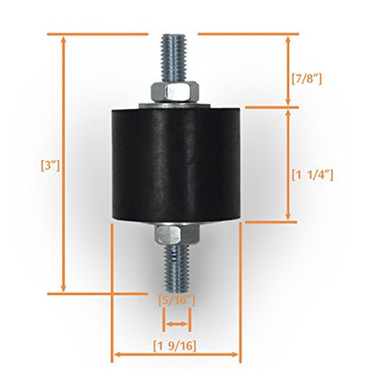 Anti-Vibration Rubber Isolator Mounts with Studs Shock Absorber, M8 - size: Large