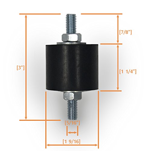 Anti-Vibration Rubber Isolator Mounts with Studs Shock Absorber, M8 (Pack of 2) - size: Large (Pack of 2)