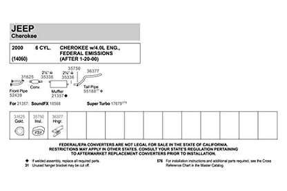 Walker SoundFX 18568 Direct Fit Exhaust Muffler 2.25" Inlet (ID) 2.25" Outlet (ID) for Jeep Cherokee