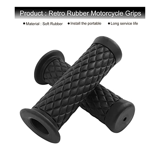 FLYPIG Universal 22mm 7/8" Motorcycle Handlebar Grips Bike Grips Non Slip Rubber Hand Grips for Honda Yamaha Suzuki Kawasaki KLX CRF YZF XR Polaris Arctic Cat Off Road Dirt Bike Handle Grips - color: BLACK