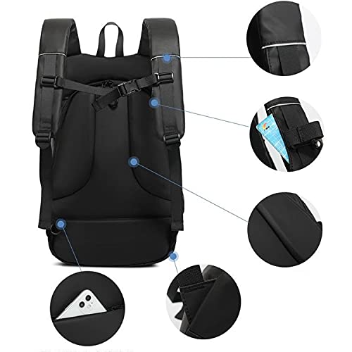 Motorcycle Helmet Backpack, Waterproof Riding Backpacks for Men - color: Black(Backpack)