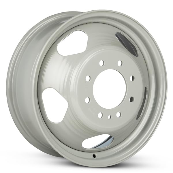OEM Replacement 17x6.5 Steel Dually Wheel 8x165 Bolt Pattern Silver Finish Rim for 2008-2010 GMC Sierra 3500 – 09596938 Direct Bolt-On Fit - size: 17x6.5 in - Silver