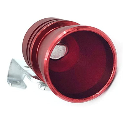 DEVMO 2pcs XL Size Aluminum Alloy Universal Turbo Sound Exhaust Muffler Pipe Whistle Car Roar Maker Red - color: Red