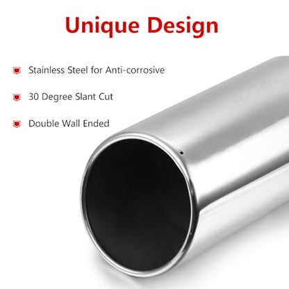 A-KARCK Exhaust Tip 3" Inlet to 6" Outlet, 15" Overall Length Polishing Bolt On Exhaust Tailpipe Tip Protect Tailpipe - size: 3" Inlet 6" Outlet 15" Long, style: POLISHED