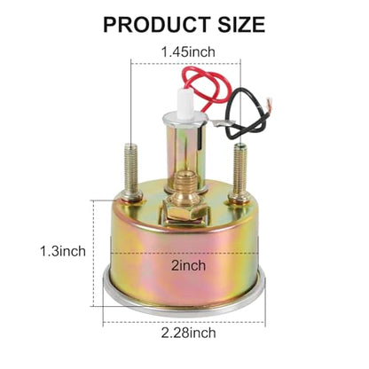 7-153 Oil Pressure Gauge Kit 0-100 PSI Universal Fit 12V DC Chrome Black