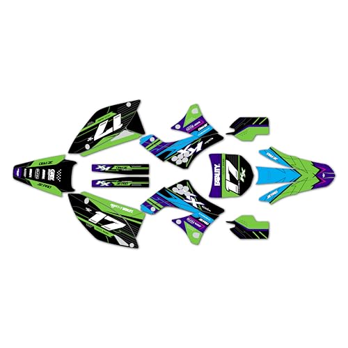 가와사키 KX 450F (2009-2011) Axis 시리즈 그린 16mm 그래픽 키트 - 더트 바이크 맞춤형 레이싱 그래픽 데칼 스티커 키트, 플라스틱 없음 - color: 초록색., size: 16 Mil - On/Off the Road