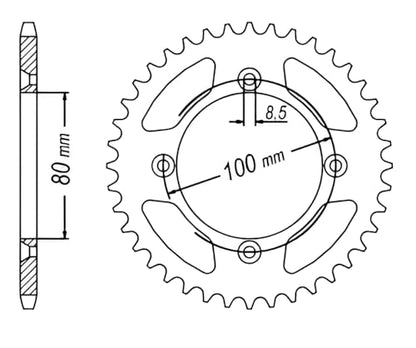 420 Motorcycle Drive Sprocket and Chain Kit compatible with Honda XR70 1997-2003