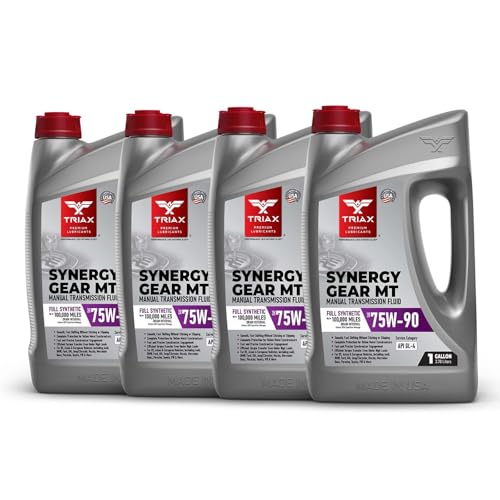 TRIAX Synergy Gear MT 75W-90 GL-4 (MT-90); Full Synthetic Manual Trans Fluid; Smooth Shifting; No Sticking, Slipping, Vibration, or Shudder; Yellow Metal Safe (4 Gallon Pack) - size: 4 Gallon Pack