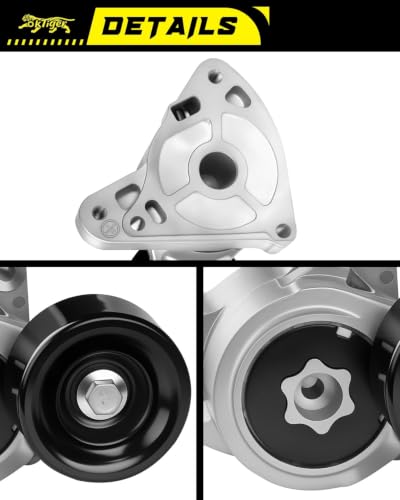 Oktiger Belt Tensioner Assembly with Pulley for Honda Civic Si Ex Ex-l Lx Se 2006-2015 2.0L/2.4L, Accord 2003-2007 2.4L, Crv 2002-2014 2.4L, for Acura Rdx 07-12 2.3L, Tsx 04-06 2.4L, OE # 38278 - size: 38278