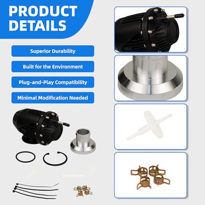 Aluminum Replacement Component Kit with Direct-Fit Adapter, Black Finish, Automotive Part