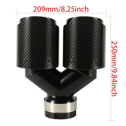 Carbon Fiber Dual Exhaust Tip 2.5 Inch Inlet 4 Inch Outlet Dual Exhaust Tip - size: 2.5 Inlet 4 Outlet