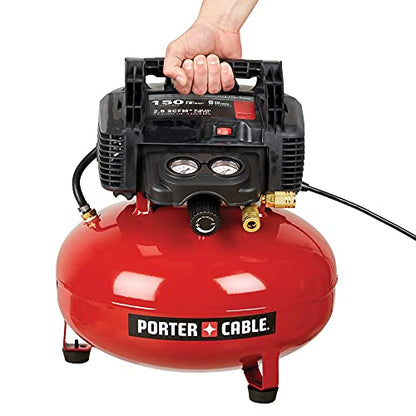 PORTER-CABLE Portable Pancake Air Compressor, 6 Gallon, 150 Max PSI