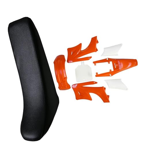 Apollo Orion Pit Bike Plastics Fender Kit with Complete Tall Seat for 110cc 125cc 150cc 160cc 250cc Thumpstar Atomik SSR Dirt Bike Off-Road Body Fairing Fender Replacement Set (Orange, Apollo) - color: Orange
