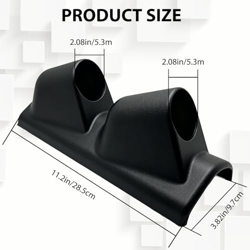 Universal Black 2" 52mm Triple 3 Hole Pillar Gauge Pod Holder, Automotive Housing Pods, ABS Plastic Auto Dash Mount Bracket, Dashboard Meter Cup Holder for Cars, Trucks (A/Double) - color: A/Double