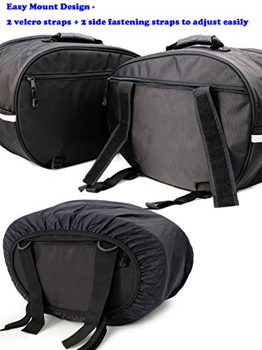 Niche 2pcs Deluxe Motorcycle Saddle Bag, Side Bag, Pannier for Street Bike and Sports Bike, Expandable and Waterproof Travel Bag NMO-8209