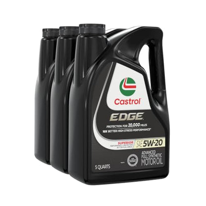 Castrol EDGE 5W-20 Advanced Full Synthetic Motor Oil, 5 Quarts, Pack of 3 - size: 5 Quarts, Pack of 3