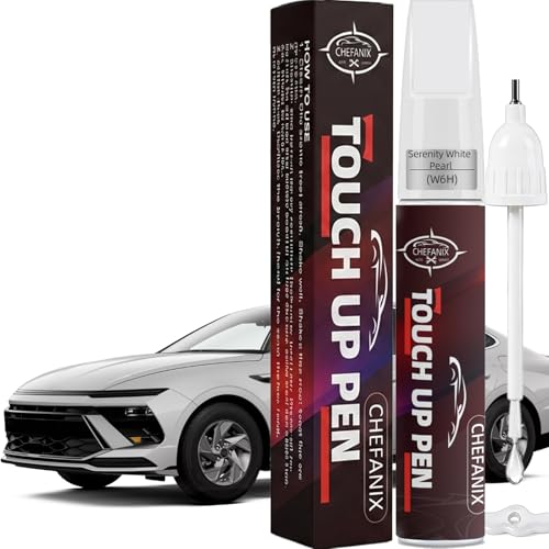 Serenity White Pearl(W6H) Touch Up Paint Pen for Hyundai 2-in-1 Brush & Pen - color: Serenity White Pearl(W6H)