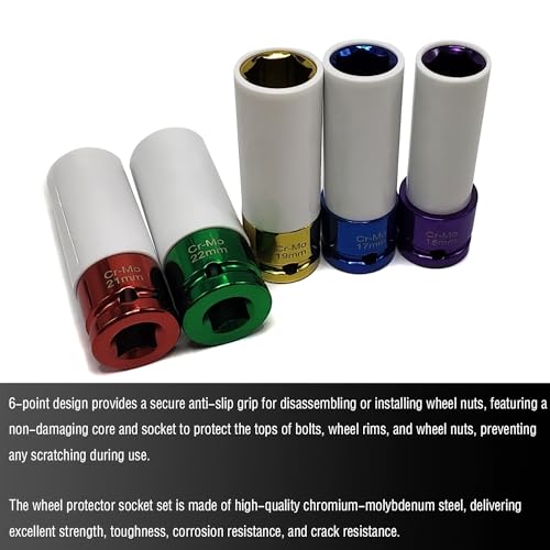 5PCS 1/2" Drive Impact Lug Nut Socket Set, Lug Nut Impact Socket - size: Impact Lug Nut Socket Set - 5PCS