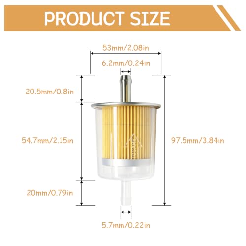 5PCS 5/16" Inline Fuel Filter Universal Gas Fuel Filters DD045