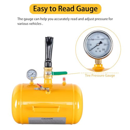 5 Gallon Tire Bead Seater Tank, Yellow - color: Yellow