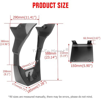 Motorcycle Fairing Chin Spoilers Cover Kit Fits for Harley Softail Low Rider FXLRST 2022-2024 and FXRST 2022,Fairing Support Side Panel (Unpainted Black) - color: Unpainted black
