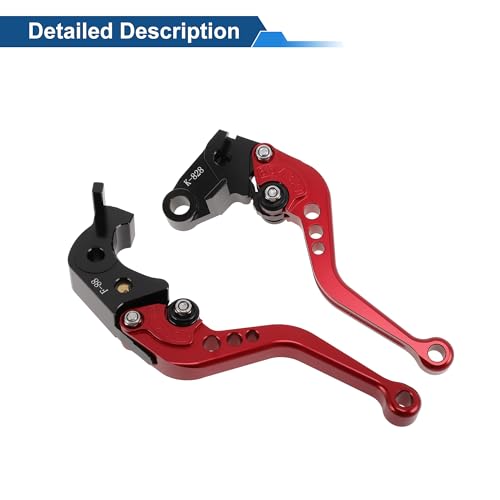 Short Brake Clutch Levers for Kawasaki Z1000SX/NINJA 1000/Tourer 2011-2016 6 Position Adjustable Motorcycle Handlebar Brake Lever Aluminum Alloy Red - color: Red