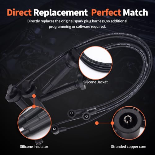 SOA430Q124 Ignition Spark Plug Wires Set of 4 Compatible with Subaru - style: SOA430Q124