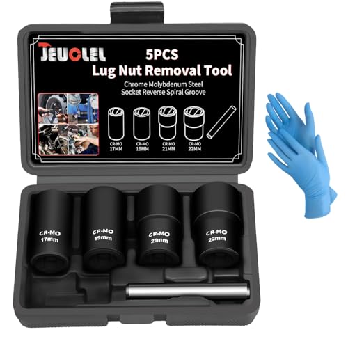 5PCS Twist Lug Nut Socket Set, 1/2" Drive Bolt Nut Extractor Tool - color: 5pcs Lug Nut Extractor 1/2 Inch Drive