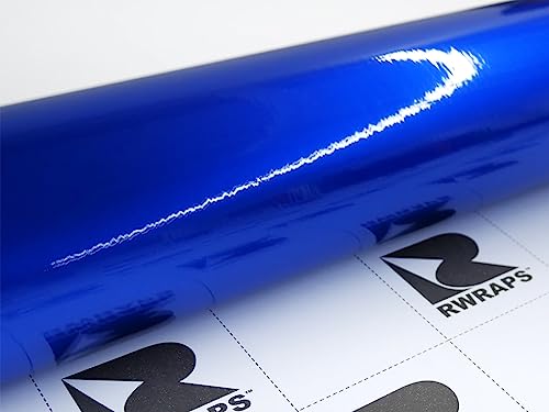 Rwraps Gloss Metallic Vinyl Car Wrap Film in Dark Blue - 5ft x 1ft - Vehicle Sheet Roll with Adhesive Back and Air Release Technology - color: Gloss Metallic Dark Blue, size: 5ft x 1ft