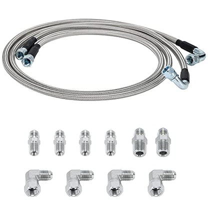 6AN 52" Transmission Fluid Oil Cooler Hose Line kit for GM Chevy Ford GMC Buick Cadillac Cars and Trucks Stainless Steel Braided PTFE Hose - size: 52inch