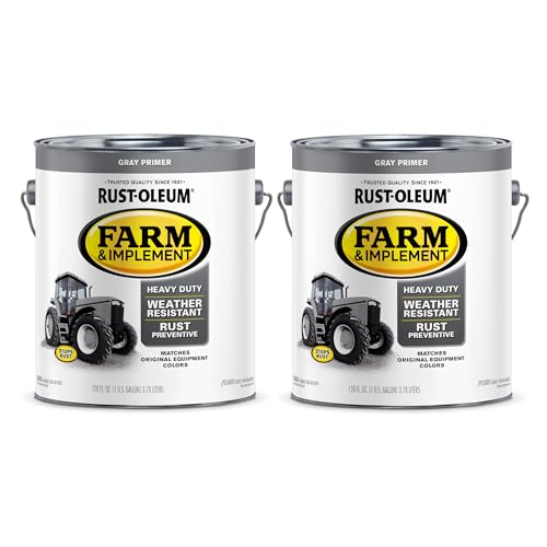 Rust-Oleum Farm & Implement Gray Primer Paint - color: Gray Primer, size: 128 Ounce (Pack of 2)