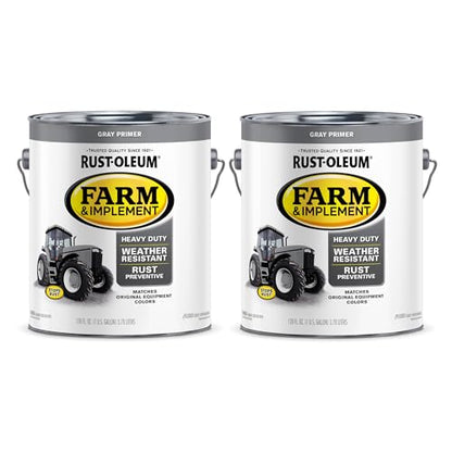 Rust-Oleum Farm & Implement Gray Primer Paint - color: Gray Primer, size: 128 Ounce (Pack of 2)