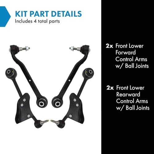 TRQ Front Left and Right Lower Control Arm with Ball Joint Set 4 Piece - style: PSA27917