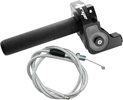 Throttle Grip Motorcycle 22mm CNC Aluminum Quick Twister Throttle Cable for CRF50 CRF70 70 110 70CC 110CC IRBIS 125 250 Dirt Pit Bike Accessories (Black) - color: Black