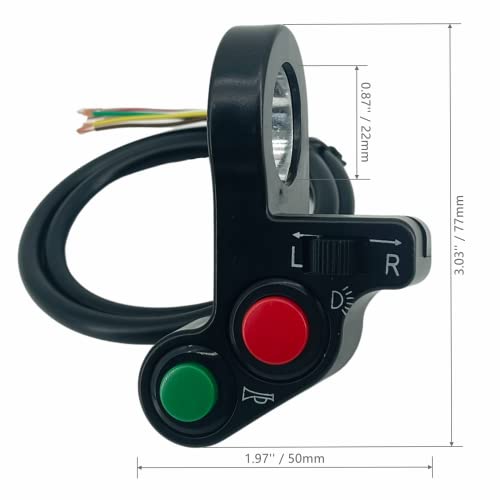 Universal ATV UTV SXS Turn Signal Horn Kit Street Legal Kit Handlebar Thumb Switch with LED Lights Flasher Relay Blinker Harness System (Kit N)