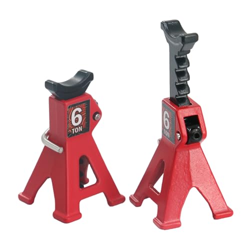 4 Pack Adjustable Mini Jack Stands Compatible with 1/18 1/24 Traxxas TRX4M Axial SCX24 AX24 FMS FCX24, Height Range 4-34mm, Ideal for RC Crawler Car Maintenance Accessories(Red) - color: Red