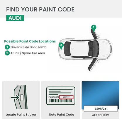 ERA Paints - LS9R/2Y - Glacier White Pearl for AUDI Exact OEM Color Match Automotive Touch Up Paint for Cars - Spray Paint with Premium Spray Nozzle - Basic Kit - Made in USA - style: Spray - Basic Kit