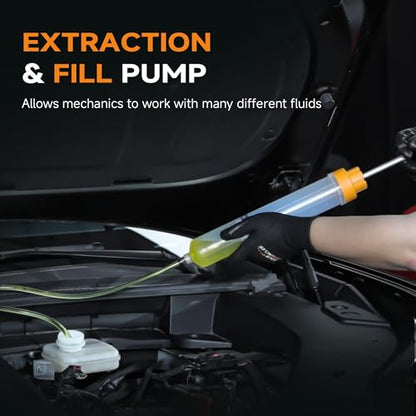 FOUR UNCLES 500cc Fluid Transfer Syringe with Hose for Oil Service - size: 500cc(70cm hose)