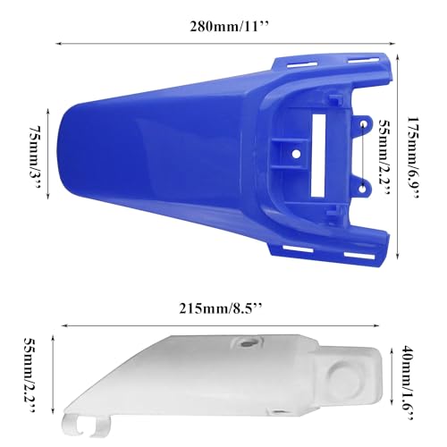 PRO BAT 7 PCs CRF50 Plastic Fender Kit with Fork Suspension Guard Cover - color: White, Blue
