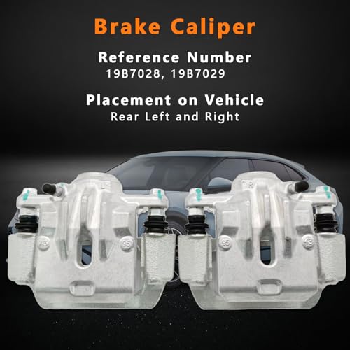 2 Pcs Brake Calipers Fit for 2012-2023 Subaru Crosstrek Forester Impreza XV Crosstrek, Rear Disc Brake Calipers Assembly w/Bracket Replace for 19B7028 19B7029 - size: 19B7028+19B7029