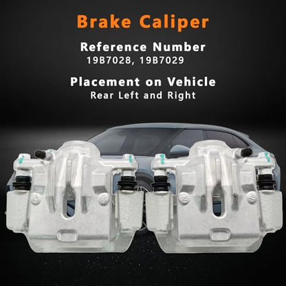 2 Pcs Brake Calipers Fit for 2012-2023 Subaru Crosstrek Forester Impreza XV Crosstrek, Rear Disc Brake Calipers Assembly w/Bracket Replace for 19B7028 19B7029 - size: 19B7028+19B7029