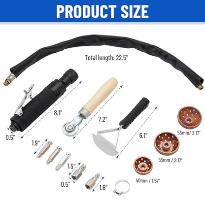 Air Tire Repair Polish Patch Tools, Include 2500rpm Low Speed Air Tire Buffer Tire Inner Liner Scrapper Patch Roller Tungsten Steel Buffing Wheel