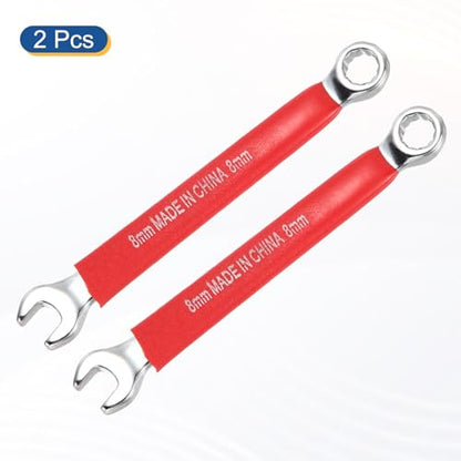 HARFINGTON 2Pcs Metric Combination Wrench 8mm 12-Point Box & Open End CR-V - size: 8mm