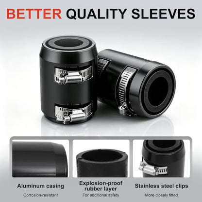 48" Stainless Steel Radiator Flexible Coolant Water Hose Kit - color: Black, size: 48 Inch