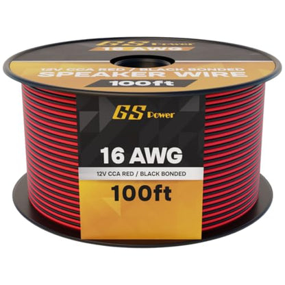 GS Power 16 Gauge Wire Automotive - 200ft CCA Primary Bonded Wire - size: 16 Gauge-100 ft-Bonded